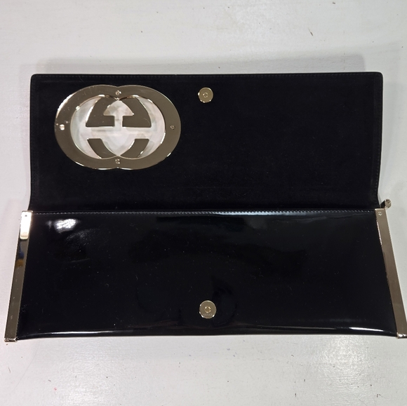 Gucci Tom Ford Black & Gold Patent Leather Clutch Bag - Picture 6 of 13